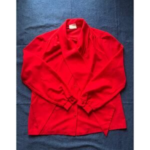 1960's/70's Lee Mar Pageant Red Bow Blouse
